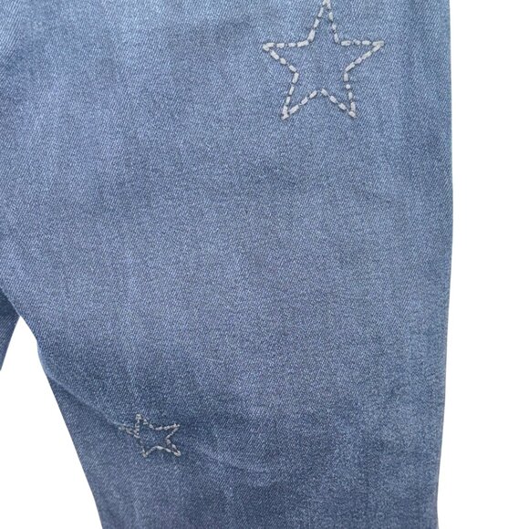 Sundry Womens Denim Jeans Star Embroidery Dark Wash Cropped Size 30 Stylish - Picture 7 of 11